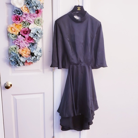 NWT FAME AND PARTNERS Black mini short dress flare - Picture 3 of 12